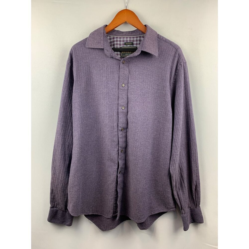 Men’s JS. A. Bank Purple Long Sleeve Button Up Shirt Size L